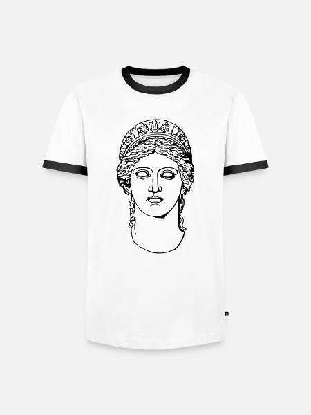 Antique Greek Godess - Männer Kontrast-T-Shirt - Weiß/Schwarz