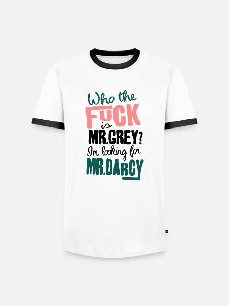 whothefk - Männer Kontrast-T-Shirt - Weiß/Schwarz