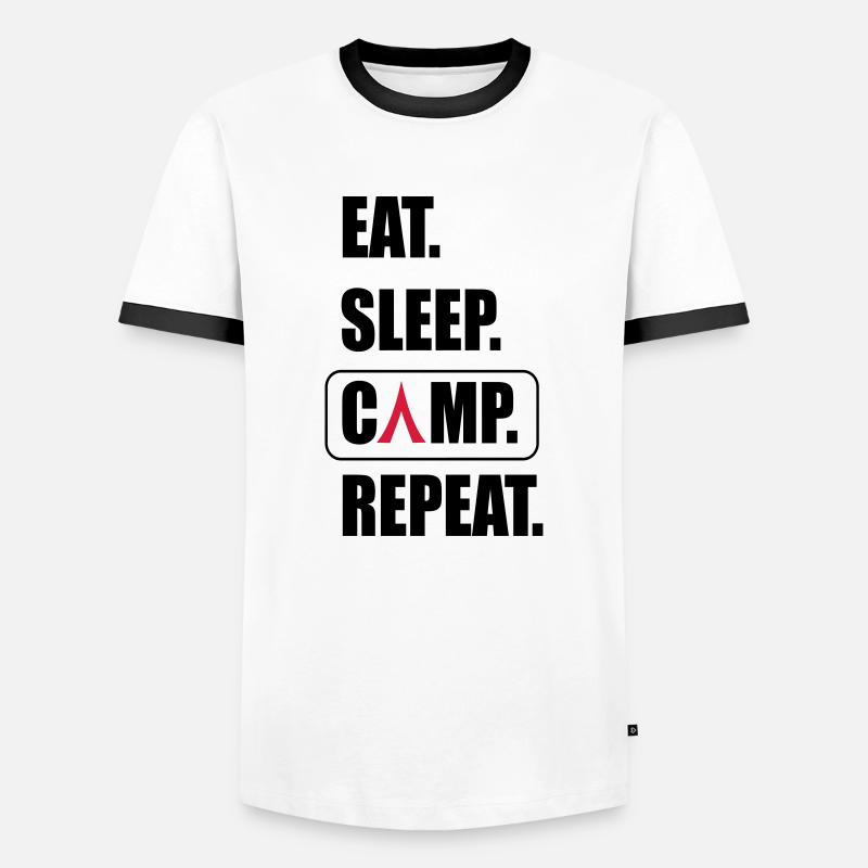 Camping - Männer Kontrast-T-Shirt - Weiß/Schwarz