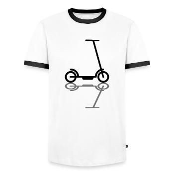 e mirroring electric scooter tretro - Men's Ringer Shirt - white/black - Front - AI Model Female 172 light (172cm) & AI Model Male 178 dark (178cm)