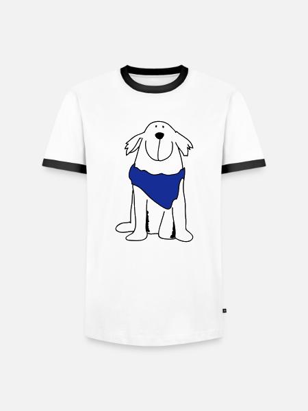 Cute retriever - Men's Ringer Shirt - white/black