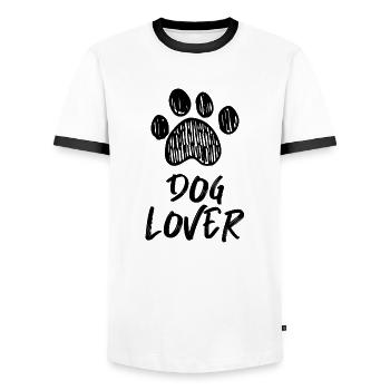 Dog lover saying dog owner friend saying - Men's Ringer Shirt - white/black - Front - AI Model Female 172 light (172cm) & AI Model Male 178 dark (178cm)