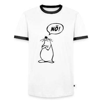 Nö Maus schwarz NÖ - Männer Kontrast-T-Shirt - Weiß/Schwarz - Vorne - AI Model Female 172 light (172cm) & AI Model Male 178 dark (178cm)