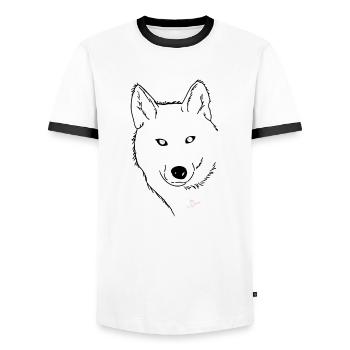 Snow - T-shirt contrasté Homme - blanc/noir - Devant - AI Model Female 172 light (172cm) & AI Model Male 178 dark (178cm)