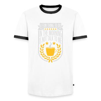 not talk to me - Männer Kontrast-T-Shirt - Weiß/Schwarz - Vorne - AI Model Female 172 light (172cm) & AI Model Male 178 dark (178cm)