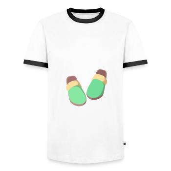 Jeune retraité homme épanoui - T-shirt contrasté Homme - blanc/noir - Devant - AI Model Female 172 light (172cm) & AI Model Male 178 dark (178cm)