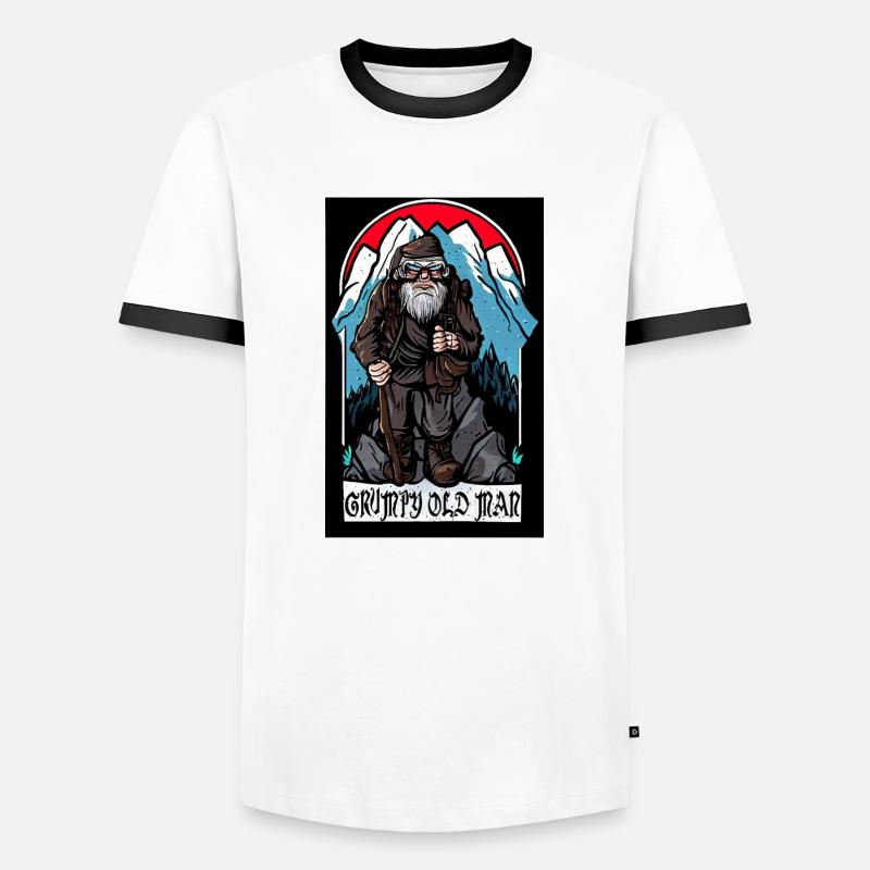 GRUMPY OLD MAN, TSHIRT - Men's Ringer Shirt - white/black