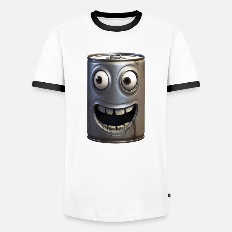Blechdose - Männer Kontrast-T-Shirt - Weiß/Schwarz