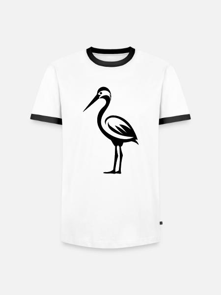 Simple petite cigogne - T-shirt contrasté Homme - blanc/noir
