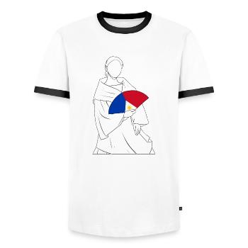 Philippines drapeau philippin fierté je cadeau - T-shirt contrasté Homme - blanc/noir - Devant - AI Model Female 172 light (172cm) & AI Model Male 178 dark (178cm)