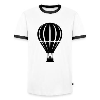 Montgolfière - T-shirt contrasté Homme - blanc/noir - Devant - AI Model Female 172 light (172cm) & AI Model Male 178 dark (178cm)