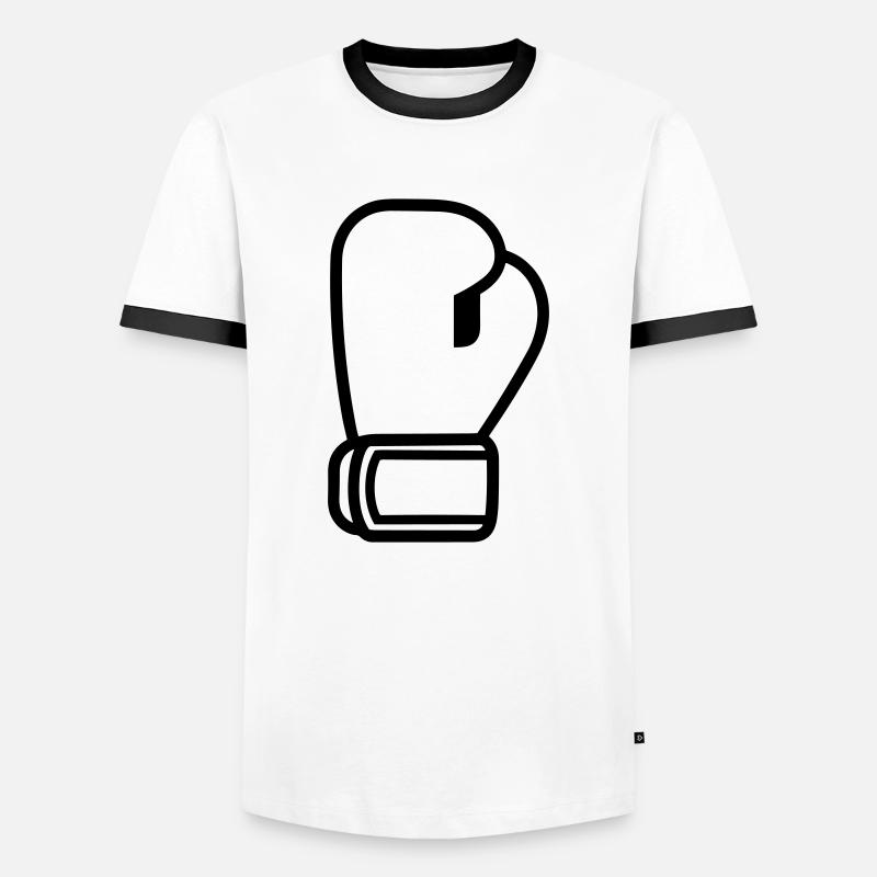 Boxhandschuh - Männer Kontrast-T-Shirt - Weiß/Schwarz