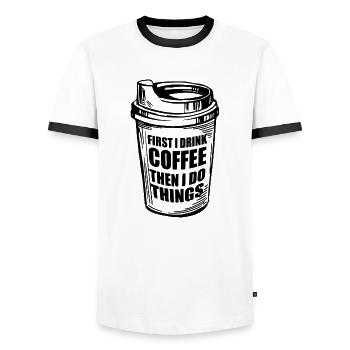 Lustiger Spruch Witzig Humor Geschenkidee - Männer Kontrast-T-Shirt - Weiß/Schwarz - Vorne - AI Model Female 172 light (172cm) & AI Model Male 178 dark (178cm)