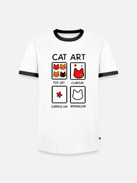 Cat Art - Men's Ringer Shirt - white/black