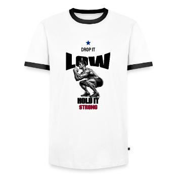 LAISSEZ-LE TOMBER BAS, TENEZ-LE FORT T-SHIRT ACCROUPI - T-shirt contrasté Homme - blanc/noir - Devant - AI Model Female 172 light (172cm) & AI Model Male 178 dark (178cm)