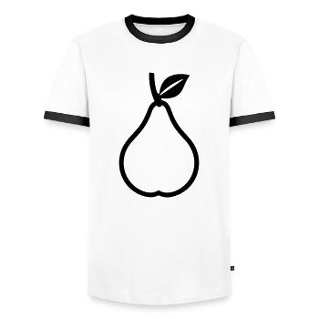 pear - Men's Ringer Shirt - white/black - Front - AI Model Female 172 light (172cm) & AI Model Male 178 dark (178cm)
