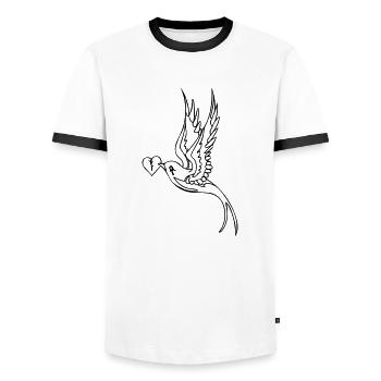Vogel - Männer Kontrast-T-Shirt - Weiß/Schwarz - Vorne - AI Model Female 172 light (172cm) & AI Model Male 178 dark (178cm)