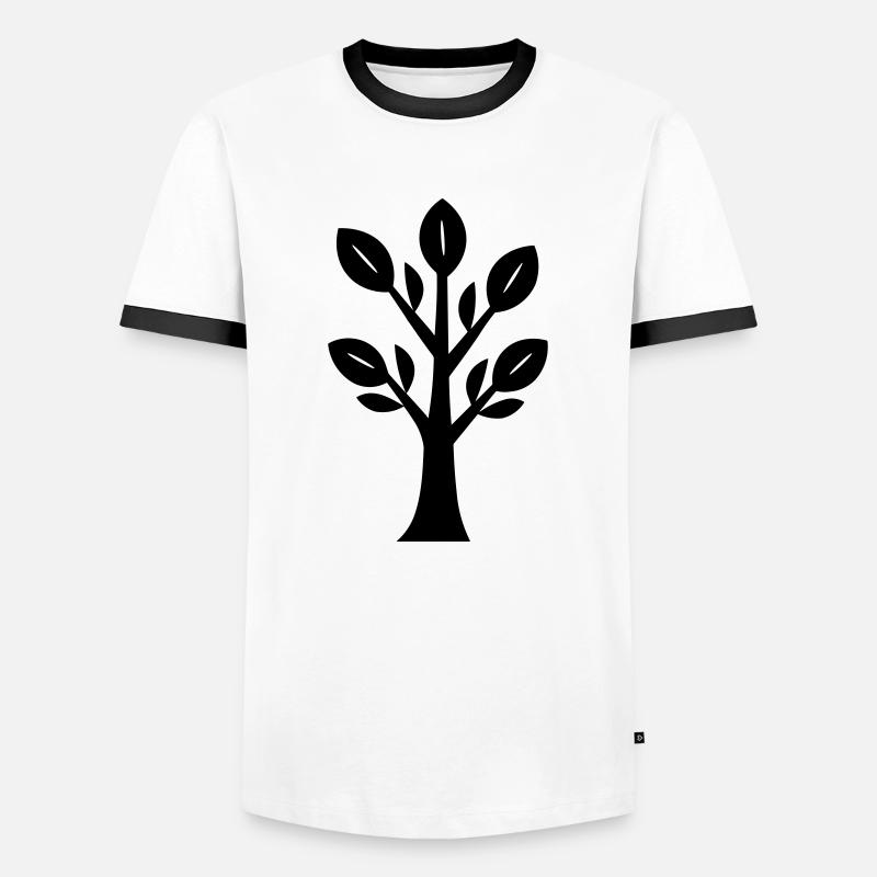 Baum - Männer Kontrast-T-Shirt - Weiß/Schwarz