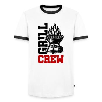 Grill Crew - Men's Ringer Shirt - white/black - Front - AI Model Female 172 light (172cm) & AI Model Male 178 dark (178cm)