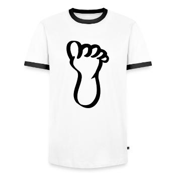 fuss - Männer Kontrast-T-Shirt - Weiß/Schwarz - Vorne - AI Model Female 172 light (172cm) & AI Model Male 178 dark (178cm)