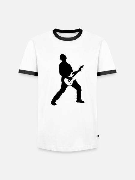 guitarrocker_032012_c_1c - Men's Ringer Shirt - white/black
