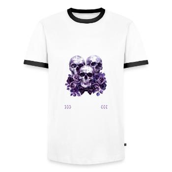 Équipe de l’enterrement de vie de garçon 2024 - T-shirt contrasté Homme - blanc/noir - Devant - AI Model Female 172 light (172cm) & AI Model Male 178 dark (178cm)