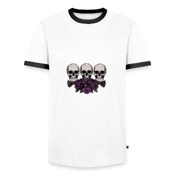 Enterrement de vie de garçon 2024 - T-shirt contrasté Homme - blanc/noir - Devant - AI Model Female 172 light (172cm) & AI Model Male 178 dark (178cm)
