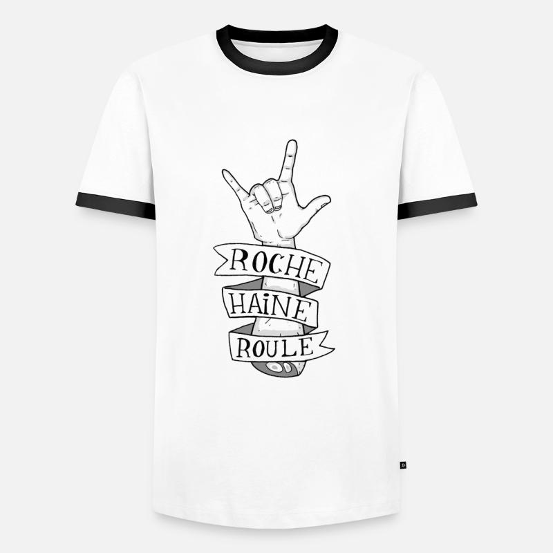 Automatisk oversættelse # 2 - Herre kontrast-T-shirt - hvid/sort