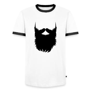 Hipster Beard Vector - Men's Ringer Shirt - white/black - Front - AI Model Female 172 light (172cm) & AI Model Male 178 dark (178cm)