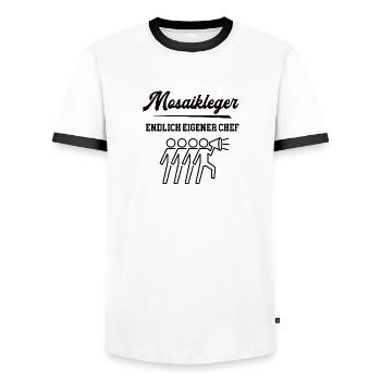 Mosaikleger Chef Selbstständigkeit Firma Gründen - Männer Kontrast-T-Shirt - Weiß/Schwarz - Vorne - AI Model Female 172 light (172cm) & AI Model Male 178 dark (178cm)