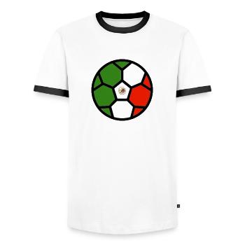  Drapeau Coupe du monde de Mexique - T-shirt contrasté Homme - blanc/noir - Devant - AI Model Female 172 light (172cm) & AI Model Male 178 dark (178cm)