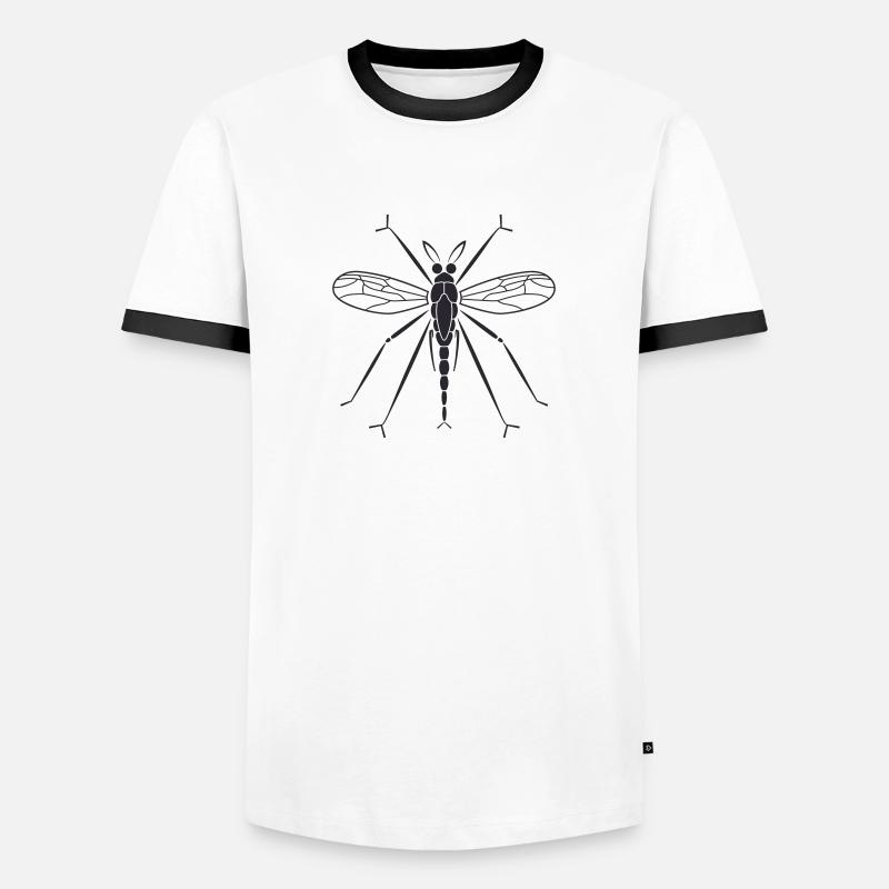Mücke - Männer Kontrast-T-Shirt - Weiß/Schwarz