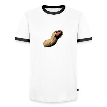 Arachide pelé comic style - T-shirt contrasté Homme - blanc/noir - Devant - AI Model Female 172 light (172cm) & AI Model Male 178 dark (178cm)
