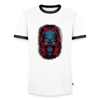 dos squelette costume cadeaux cadeau idée cadeau idée - T-shirt contrasté Homme - blanc/noir - Devant - AI Model Female 172 light (172cm) & AI Model Male 178 dark (178cm)