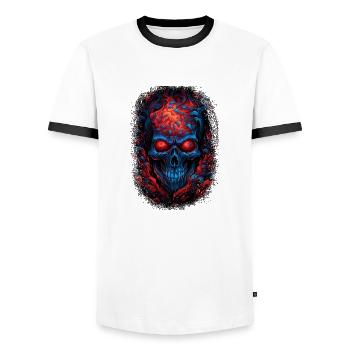 Scary Board Death Birthday Present Idea Sayings - Men's Ringer Shirt - white/black - Front - AI Model Female 172 light (172cm) & AI Model Male 178 dark (178cm)