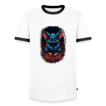 flower power joke happy fun peace for paris - Men's Ringer Shirt - white/black - Front - AI Model Female 172 light (172cm) & AI Model Male 178 dark (178cm)