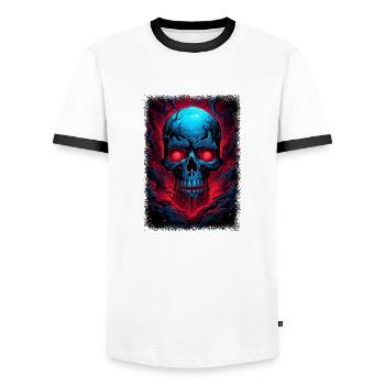 Baby Skeleton Tshirts Black Dirty Human Skeleton - Men's Ringer Shirt - white/black - Front - AI Model Female 172 light (172cm) & AI Model Male 178 dark (178cm)