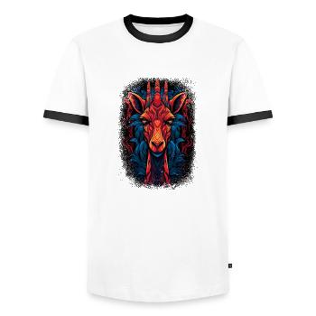 Green Kawaii Children Present Idea Baby Giraffe - T-shirt contrasté Homme - blanc/noir - Devant - AI Model Female 172 light (172cm) & AI Model Male 178 dark (178cm)