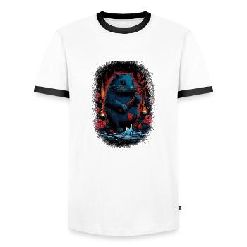 Quote Animal Welfare Fun Beavers Cool Animal - Men's Ringer Shirt - white/black - Front - AI Model Female 172 light (172cm) & AI Model Male 178 dark (178cm)