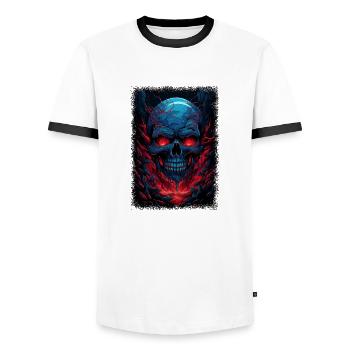skateboarding joke skeleton birthday present - Männer Kontrast-T-Shirt - Weiß/Schwarz - Vorne - AI Model Female 172 light (172cm) & AI Model Male 178 dark (178cm)