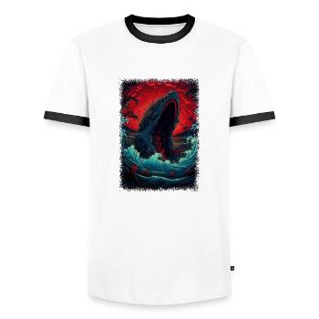 cadeau cadeau cadeau idée épaulard - T-shirt contrasté Homme - blanc/noir - Devant - AI Model Female 172 light (172cm) & AI Model Male 178 dark (178cm)