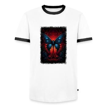 happy cool statement trending present - Men's Ringer Shirt - white/black - Front - AI Model Female 172 light (172cm) & AI Model Male 178 dark (178cm)