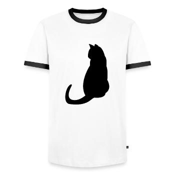 Poussins chat chats chat chats - T-shirt contrasté Homme - blanc/noir - Devant - AI Model Female 172 light (172cm) & AI Model Male 178 dark (178cm)