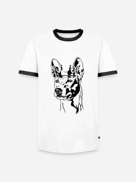 Basenji Krone Hunde Hund Wilsigns - Männer Kontrast-T-Shirt - Weiß/Schwarz