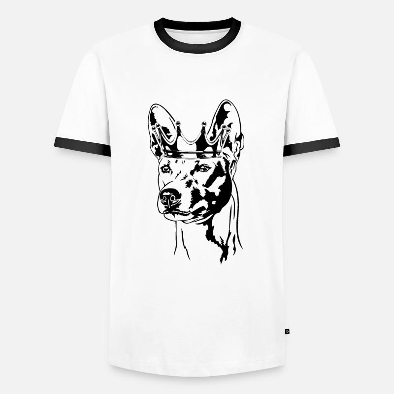 Basenji Krone Hunde Hund Wilsigns - Männer Kontrast-T-Shirt - Weiß/Schwarz