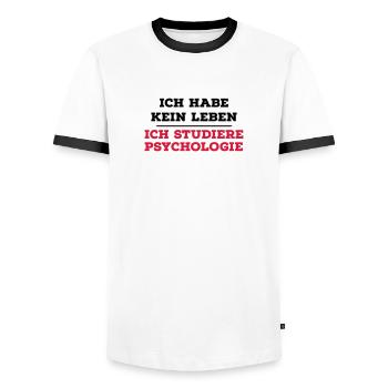 Psychologie - T-shirt contrasté Homme - blanc/noir - Devant - AI Model Female 172 light (172cm) & AI Model Male 178 dark (178cm)