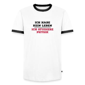 Physik - Männer Kontrast-T-Shirt - Weiß/Schwarz - Vorne - AI Model Female 172 light (172cm) & AI Model Male 178 dark (178cm)