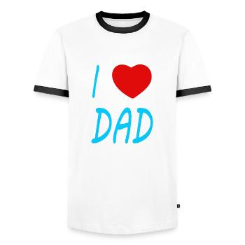 I love Dad - Men's Ringer Shirt - white/black - Front - AI Model Female 172 light (172cm) & AI Model Male 178 dark (178cm)