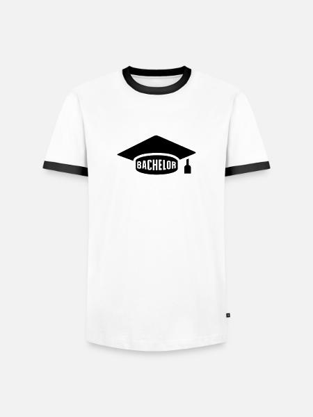 Bachelor - Männer Kontrast-T-Shirt - Weiß/Schwarz