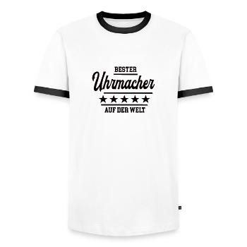 Bester Uhrmacher Weltbester Juwelier Uhrmacherei - Männer Kontrast-T-Shirt - Weiß/Schwarz - Vorne - AI Model Female 172 light (172cm) & AI Model Male 178 dark (178cm)